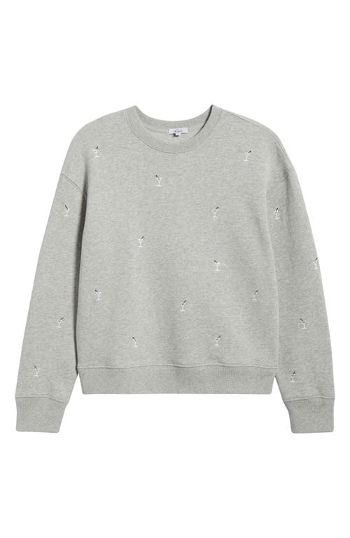 Rails Varsity Cheers Embroidered Cotton Graphic Sweatshirt In Gray