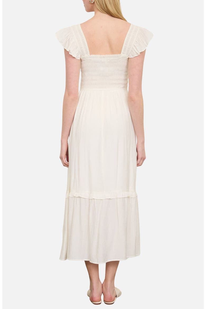 Smocked Bodice Tiered Maxi Dress, Alternate, color, NATURAL
