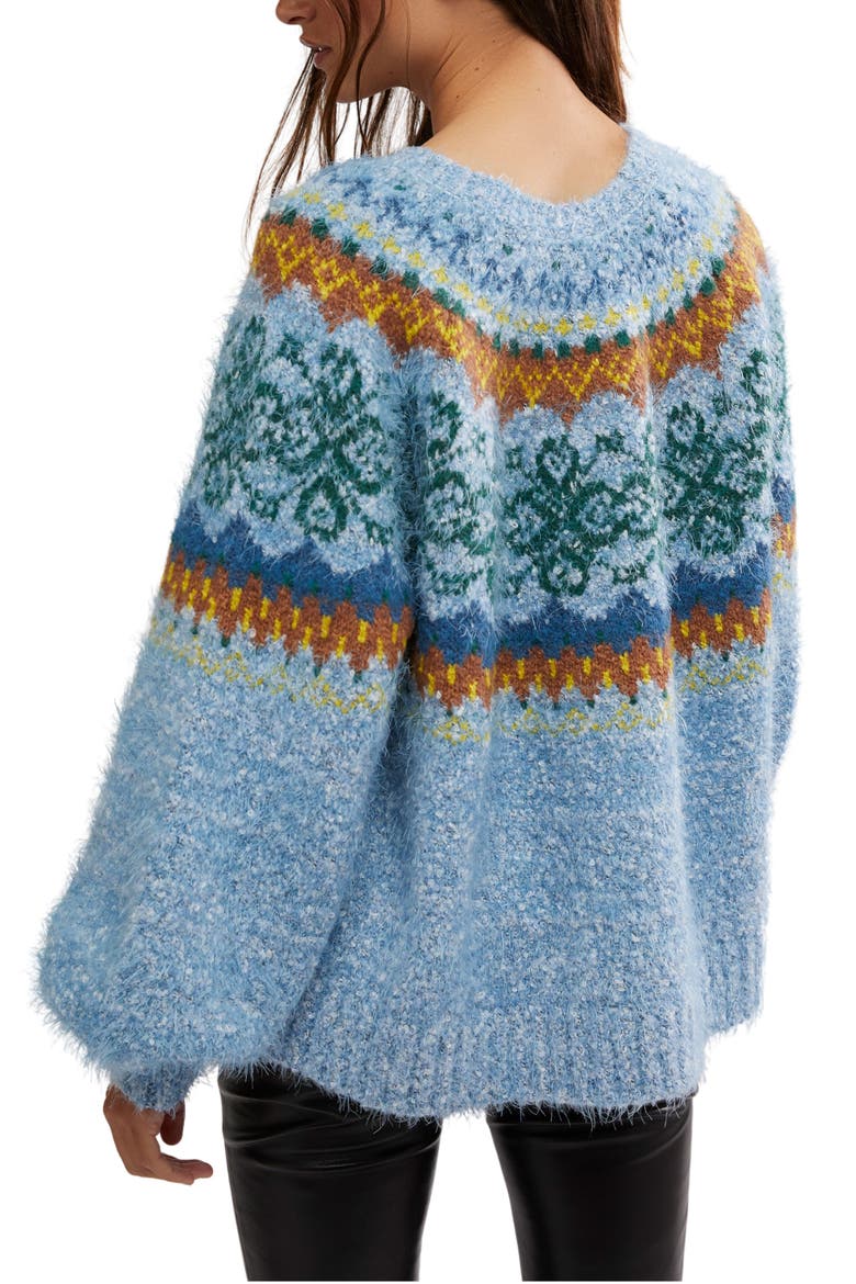 Festive Frost Fair Isle Sweater, Alternate, color, ICE BLUE COMBO