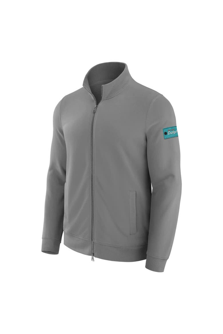 Men's J. Palmer Graphite Miami Dolphins QB1 Full-Zip Sweatshirt, Alternate, color, Graphite