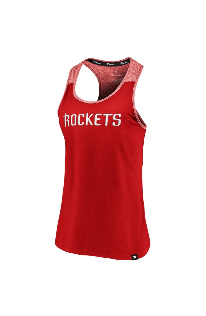 FANATICS Women's Fanatics Branded Red/Heathered Red Houston Rockets Made to Move Static Performance Racerback Tank Top, Alternate, color, 