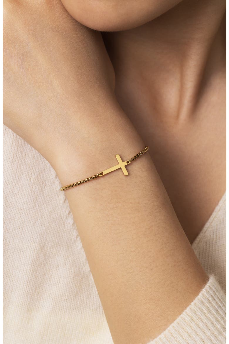Sideways Cross Slider Bracelet, Alternate, color, Silver