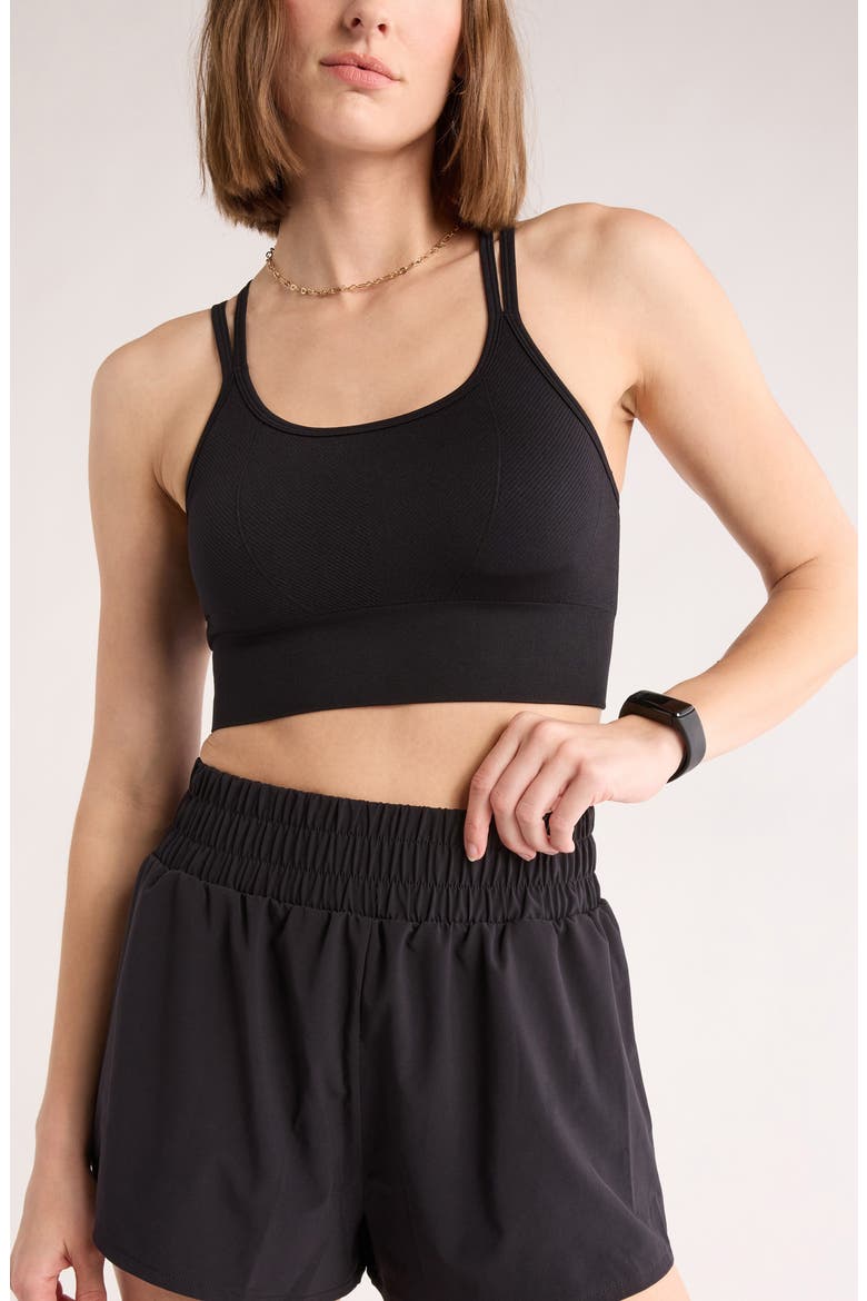 Interval High Waist Flowy Shorts, Alternate, color, BLACK