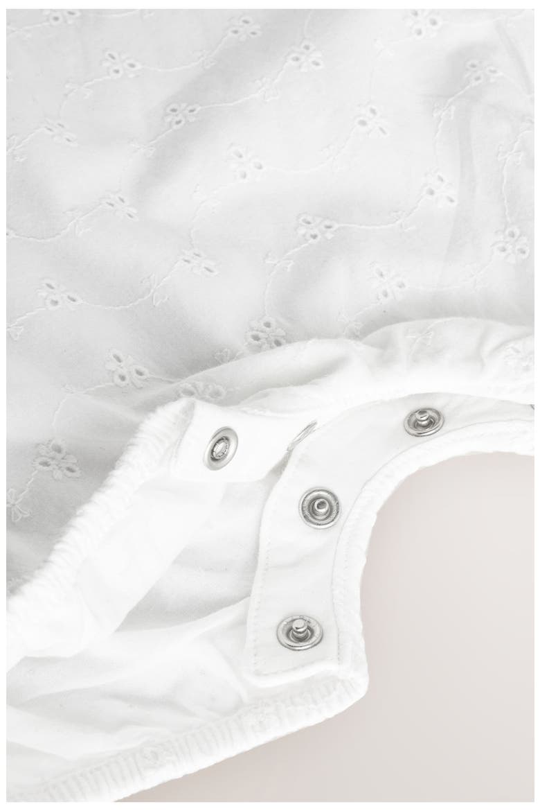 Eyelet Embroidered Wrap Romper, Alternate, color, WHITE