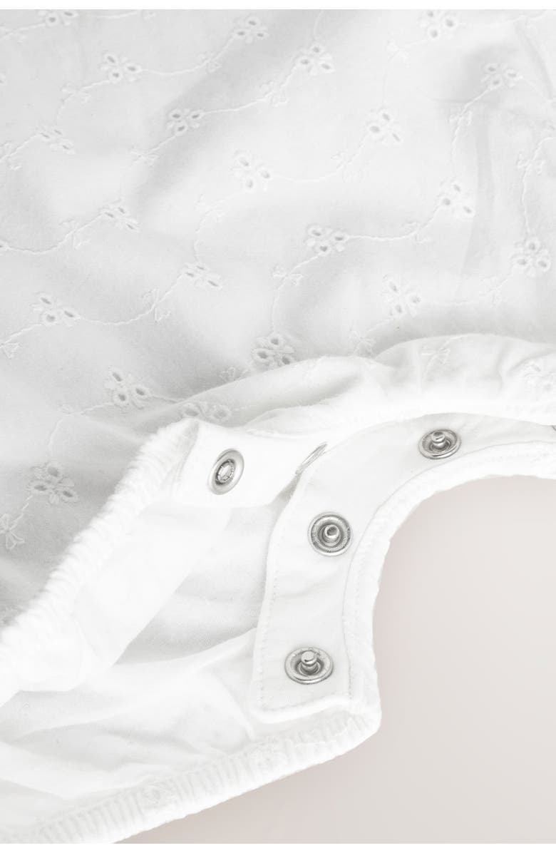 NEXT Eyelet Embroidered Wrap Romper, Alternate, color, White