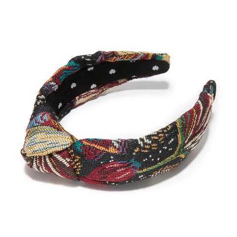 Knotted Floral Jacquard Headband
