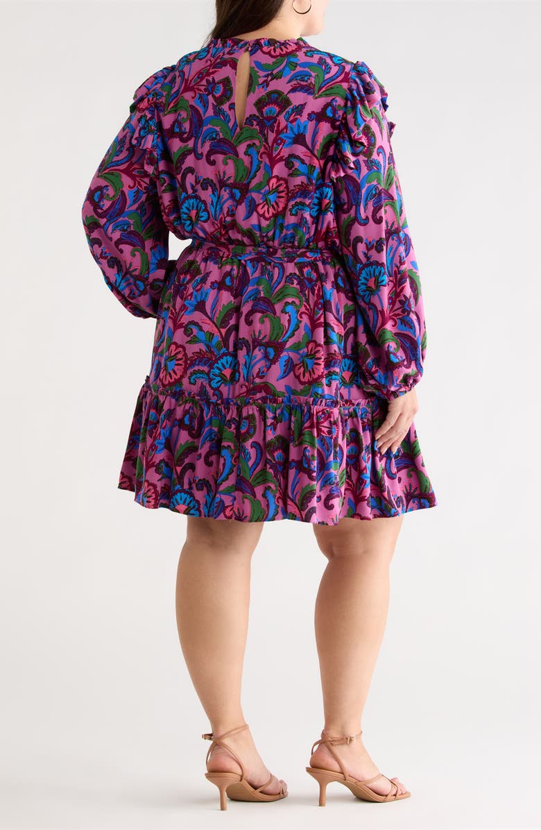 SUGARLIPS Valier Floral Long Sleeve Dress, Alternate, color, Mauve-Multi