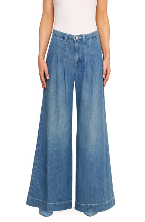 Jayani High Waist Pleated Wide Leg Jeans