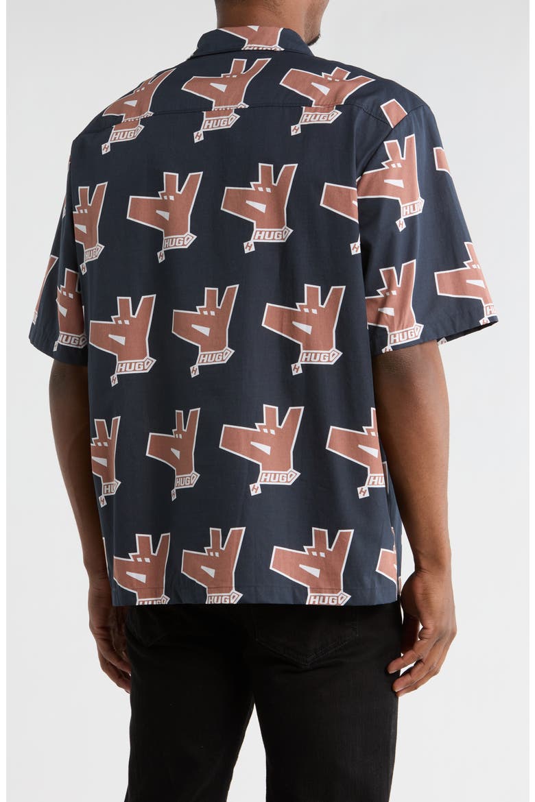 Eligino Cotton Camp Shirt, Alternate, color, DARK BLUE