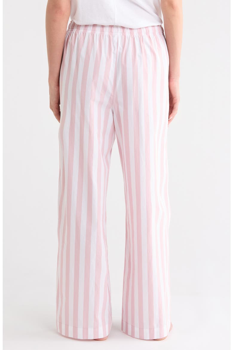 Cotton Poplin Pajama Pants, Alternate, color, WHITE- PINK AWNING STRIPE