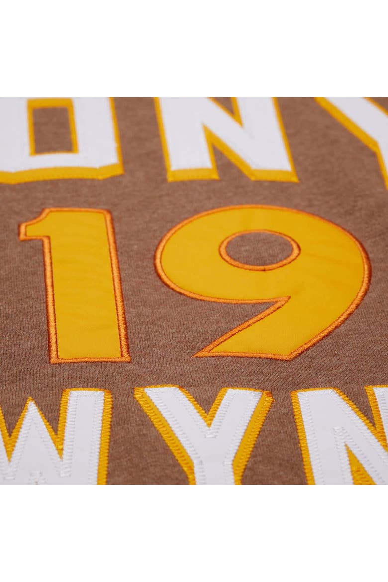 Men's Mitchell & Ness Tony Gwynn Brown San Diego Padres Legends Collection Vintage Logo Name & Number Fleece Pullover Sweatshirt, Alternate, color, Brown