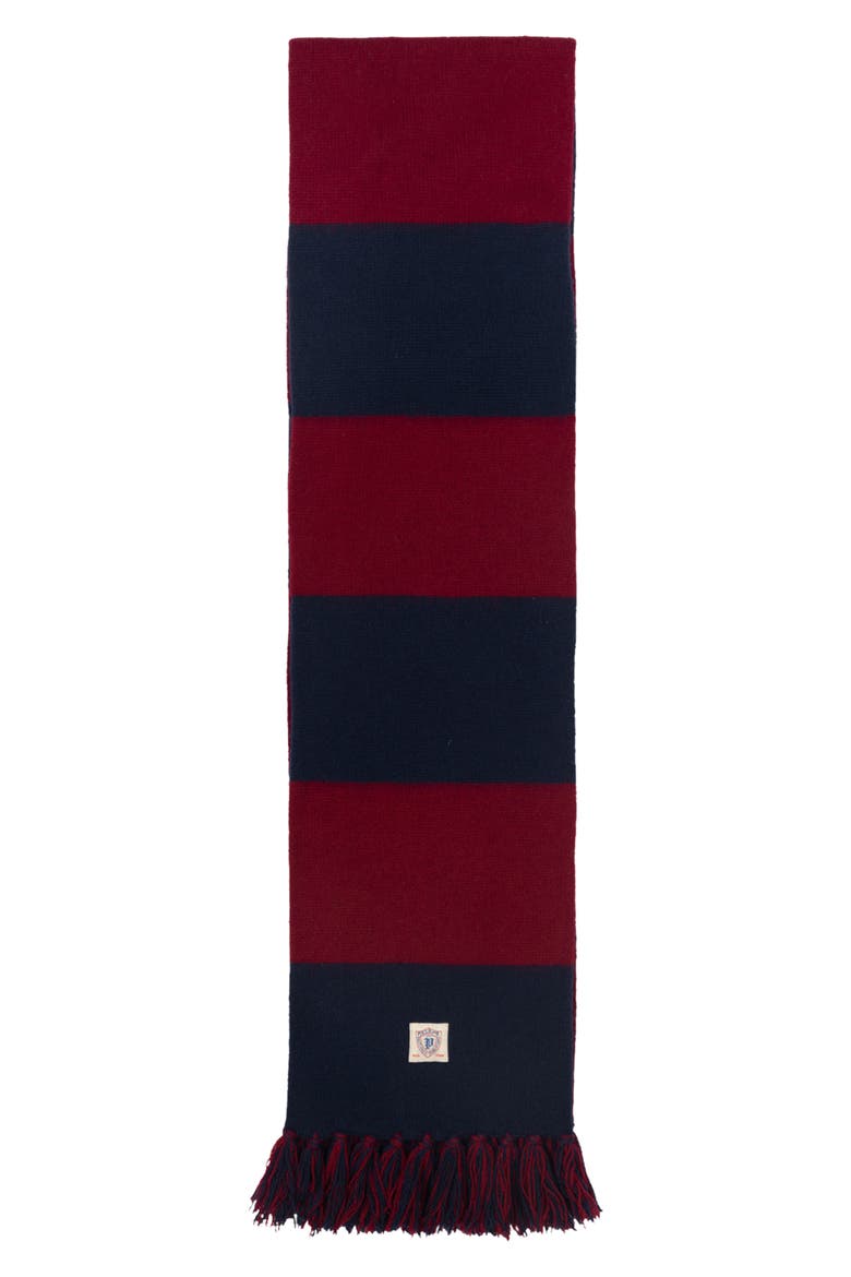 Rugby Stripe Merino Wool Blend Scarf, Alternate, color, NAVY/ RED