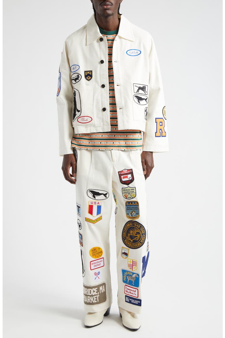Cambridge Patch Canvas Jacket, Alternate, color, WHITE MULTI