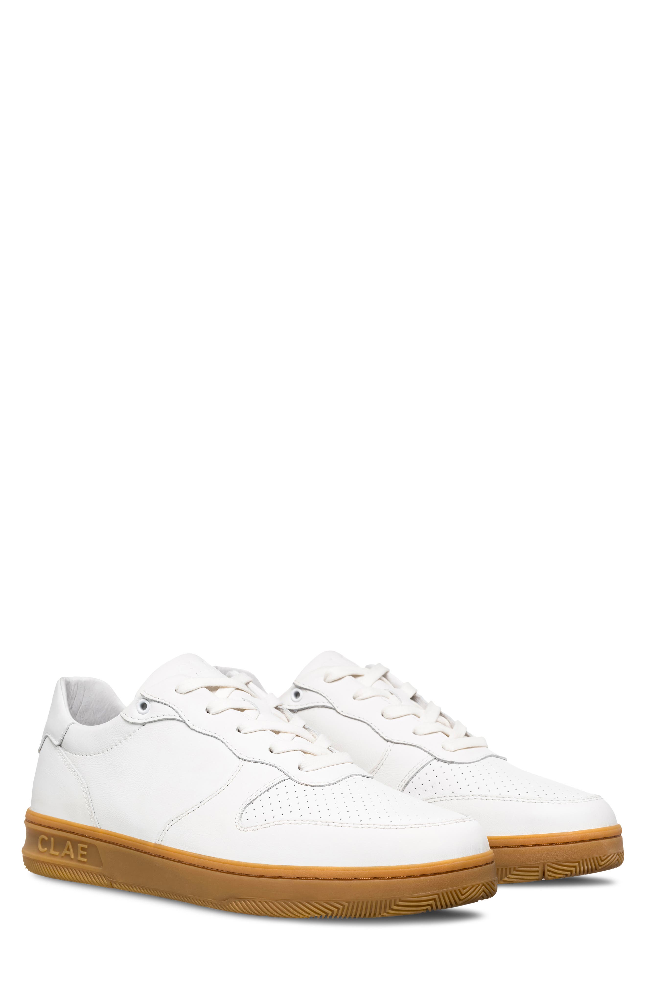 CLAE Malone Leather Sneaker, Main, color, White Leather Light Gum