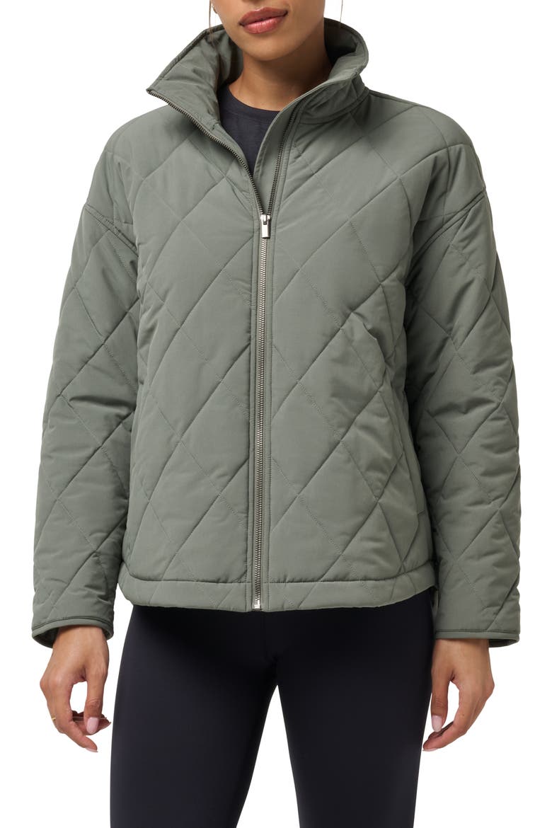 Quilted Easy Puffer Jacket, Main, color, OLIVE SMOKE