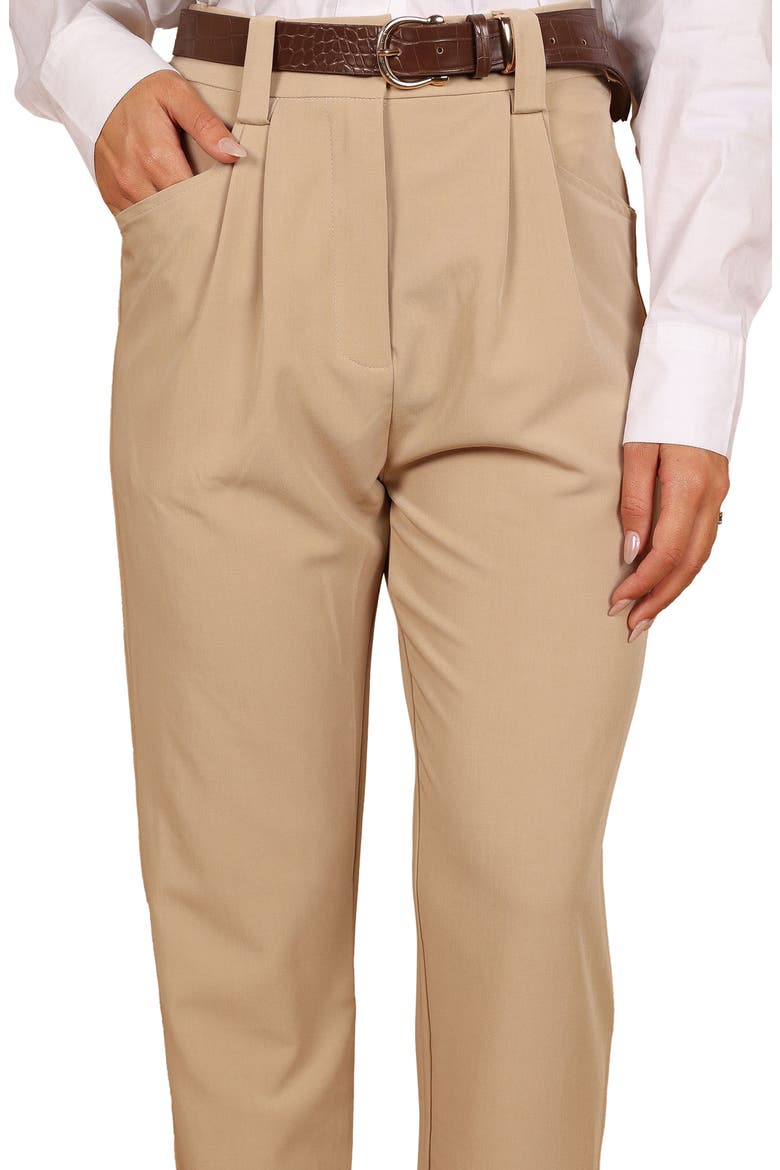 Lexie High Waist Ankle Straight Leg Pants, Alternate, color, BEIGE