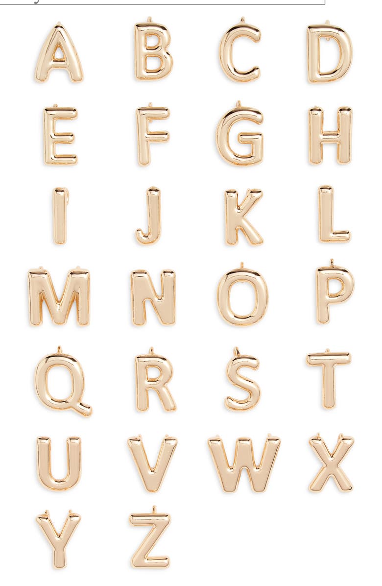 Open Edit Set of 3 Interchangeable Initial Pendant Necklaces, Alternate, color, G- Black- Gold