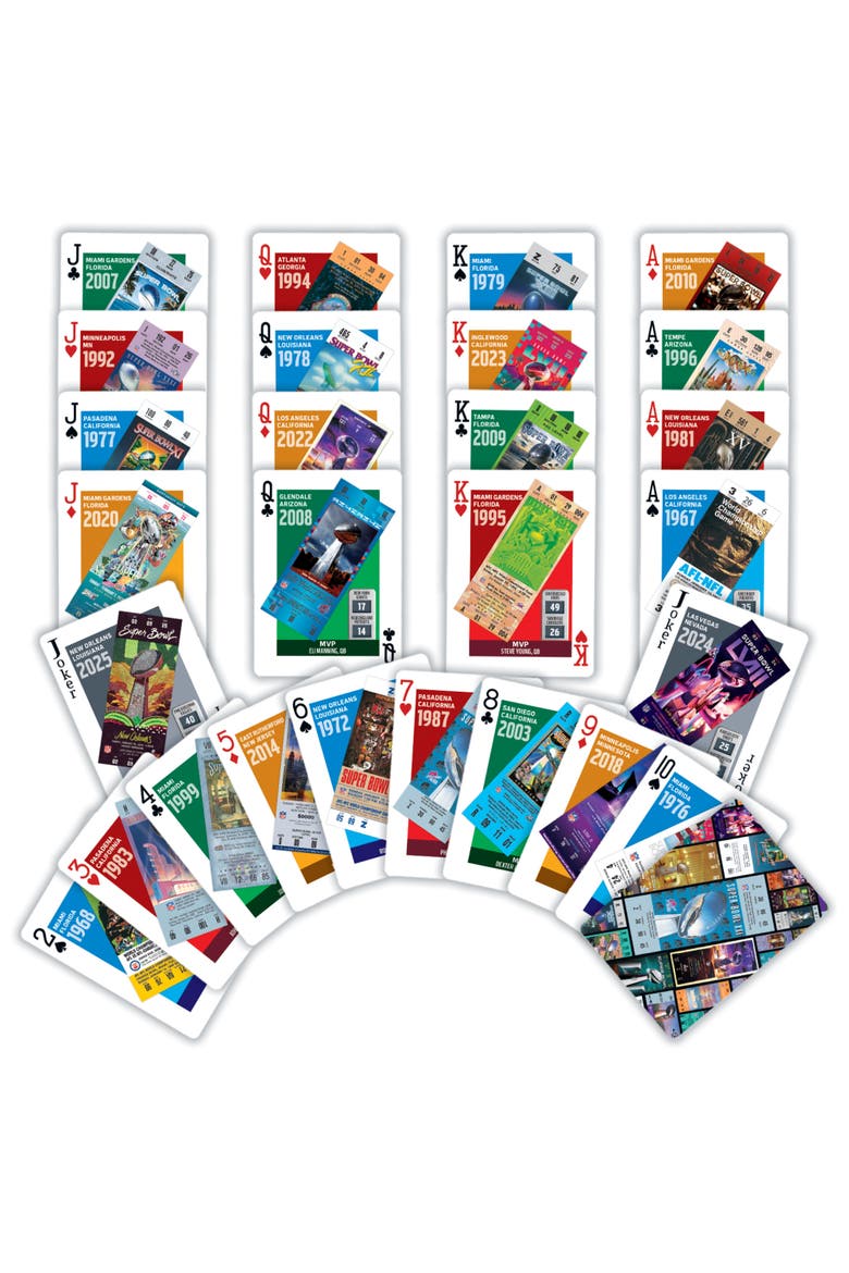 NFL Super Bowl Ticket Playing Cards, Alternate, color, Multicolor