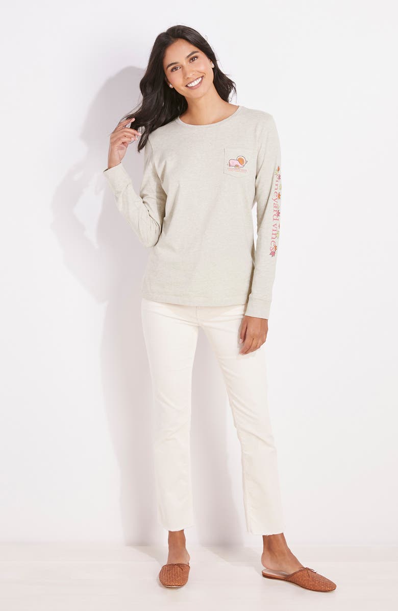vineyard vines Thanksgiving Long Sleeve Graphic Cotton Tee, Alternate, color,