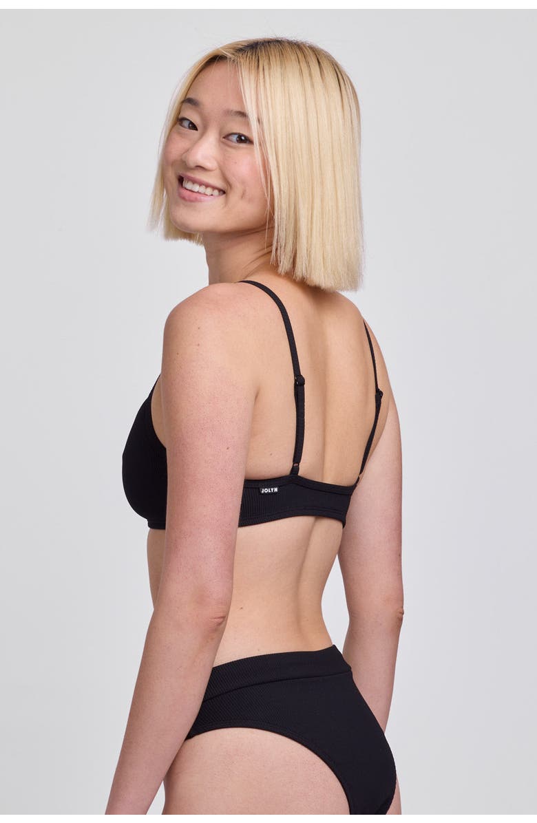 JOLYN Eryn Bikini Top, Alternate, color, Black Ribbed
