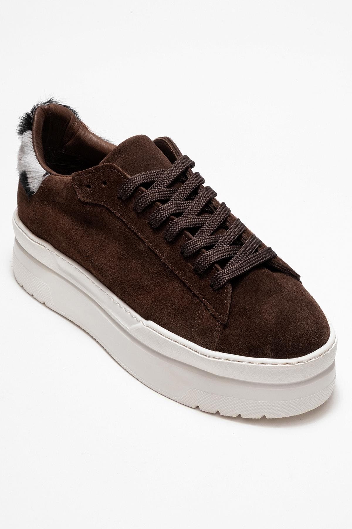 Anabel Leather Platform Sneakers, Main, color, Brown Suede Leather