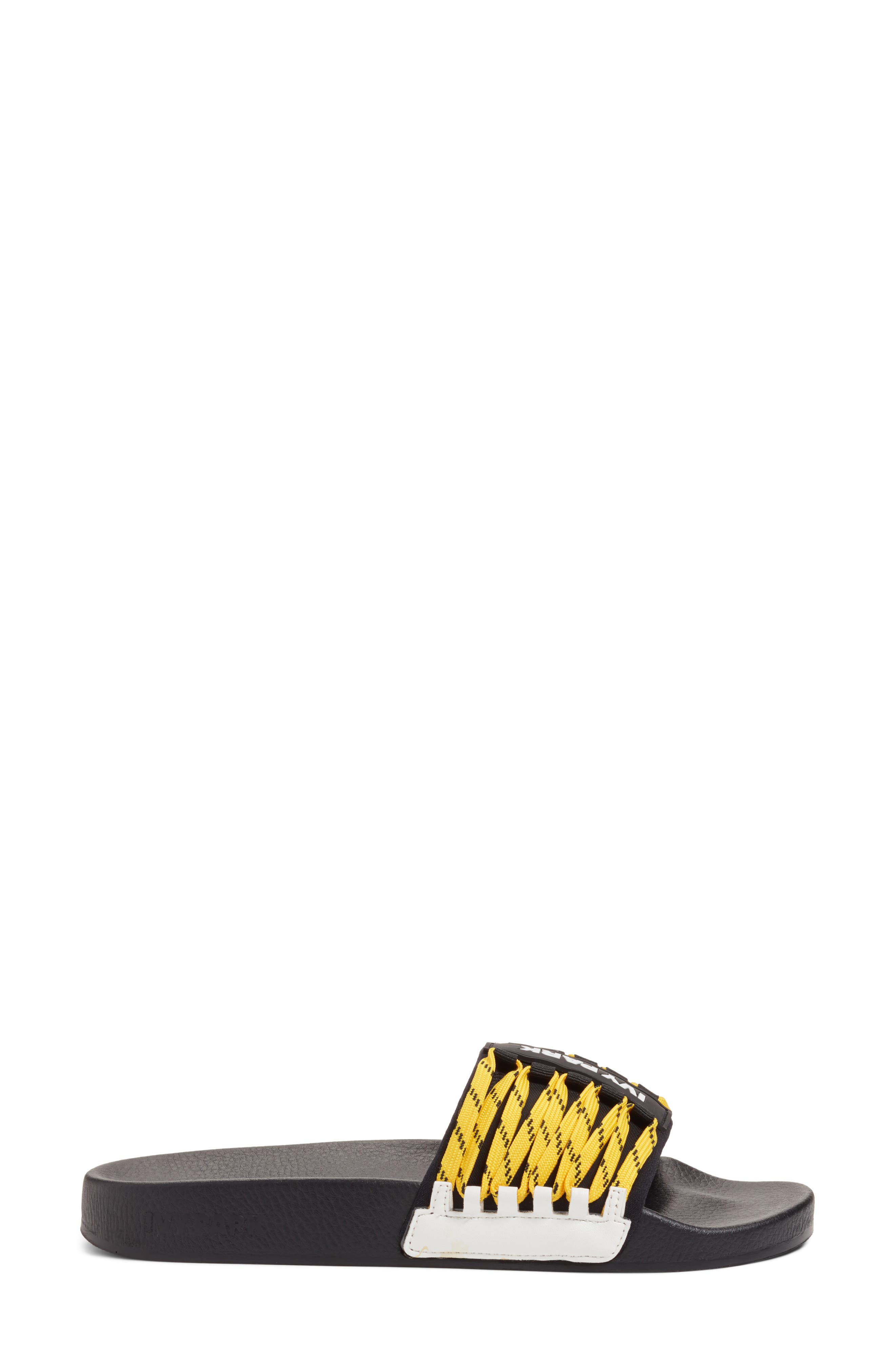 Lace-Up Slide Sandal, Alternate, color, BLACK