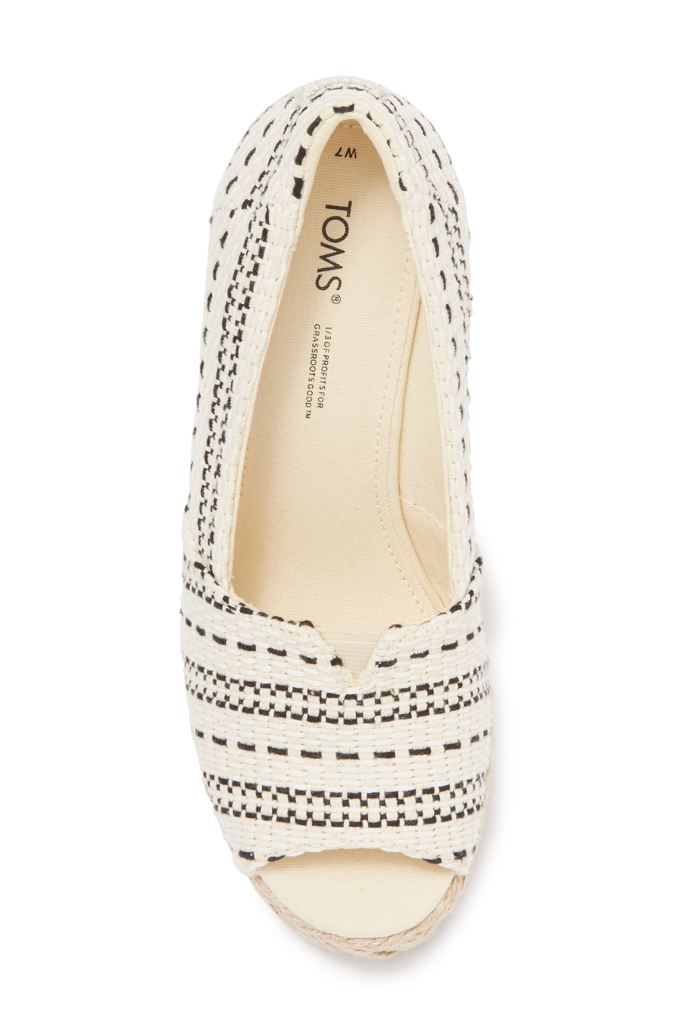 TOMS Michelle Peep Toe Wedge Sandal, Alternate, color, 