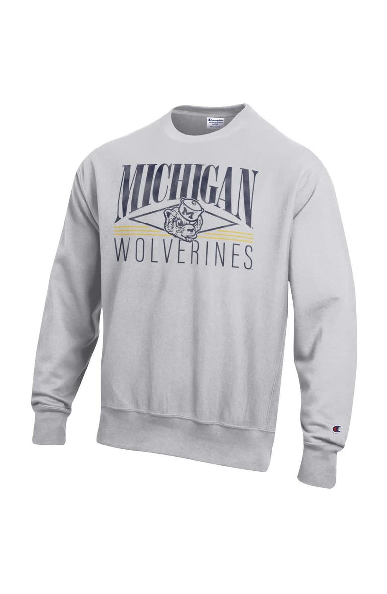 Champion Men's Champion Gray Michigan Wolverines Reverse Weave Fleece Sweatshirt, Alternate, color, Gray