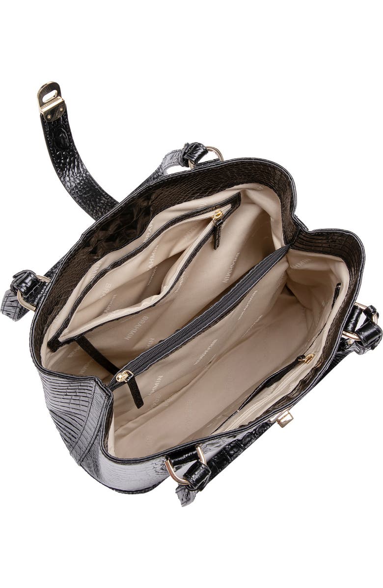 Brahmin Fiora Croc Embossed Leather Shoulder Bag, Alternate, color,