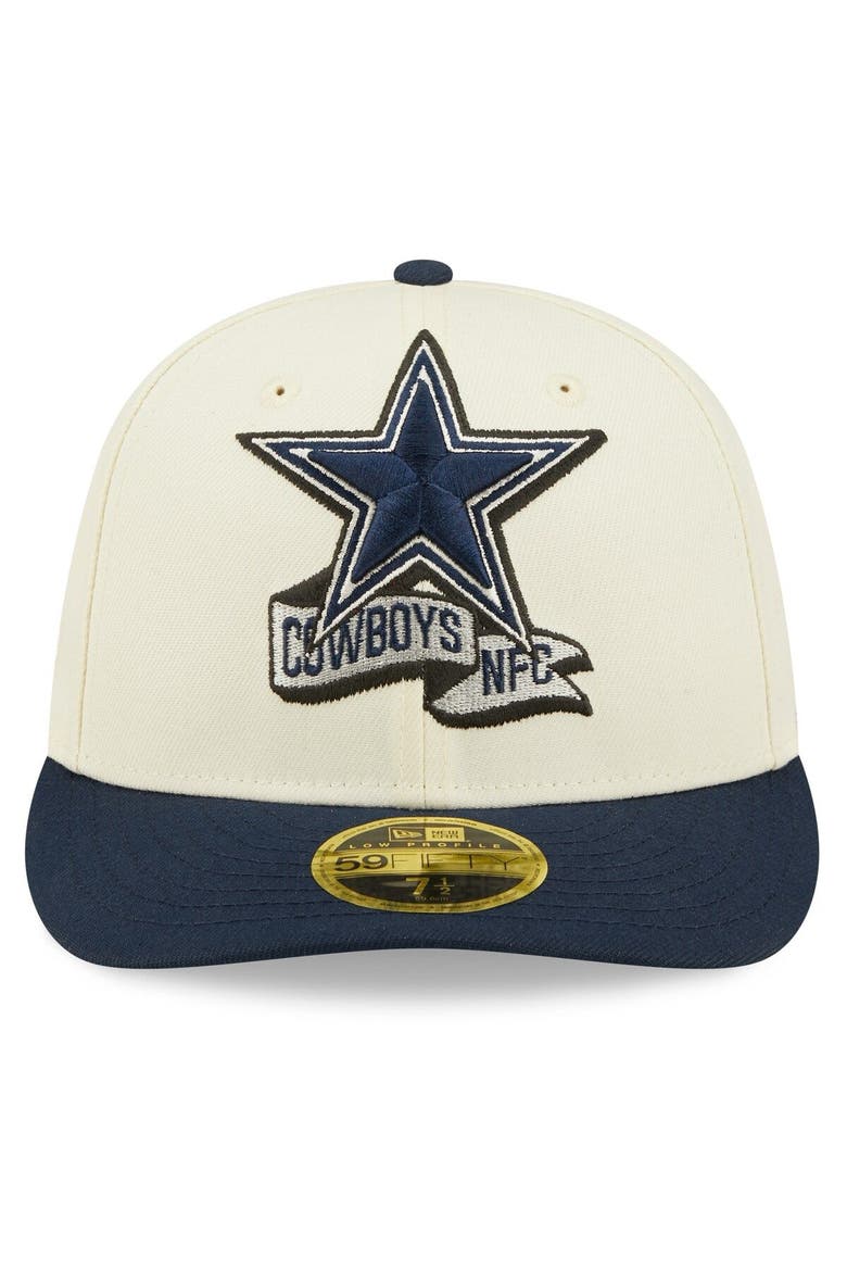 Men's New Era Cream/Navy Dallas Cowboys 2022 Sideline Low Profile 59FIFTY Fitted Hat, Alternate, color, Cream