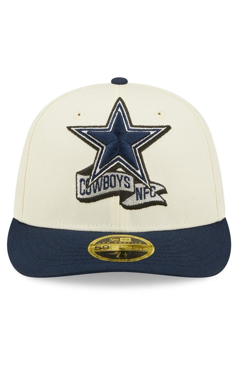 New Era Men's New Era Cream/Navy Dallas Cowboys 2022 Sideline Low Profile 59FIFTY Fitted Hat, Alternate, color, Cream