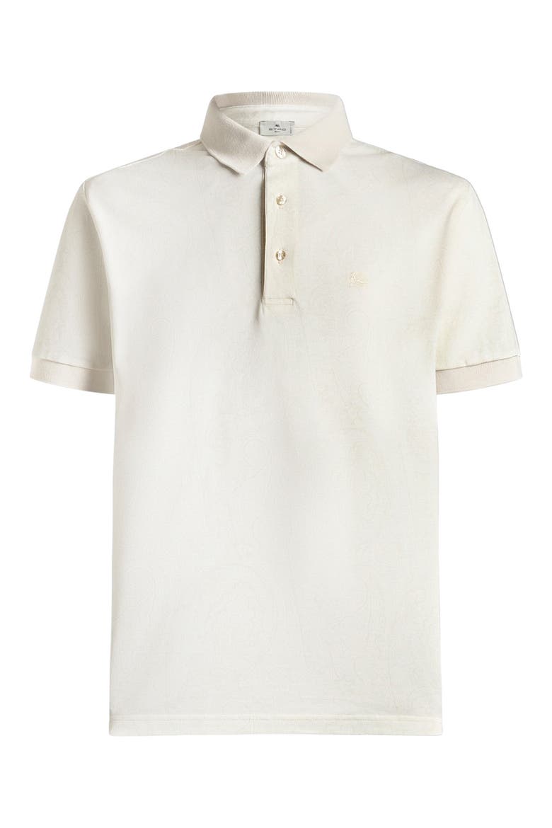 Roma Cotton Piqué Polo, Alternate, color, PRINT ON WHITE BASE