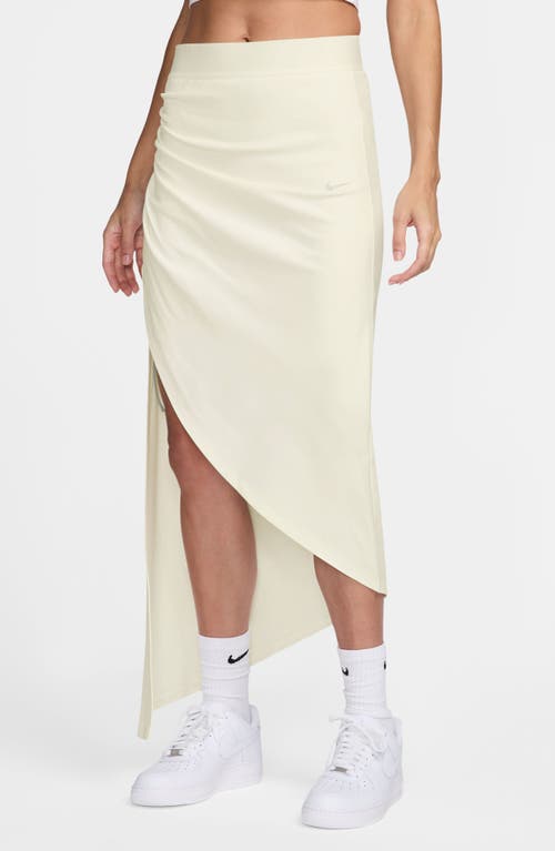 Nike X Serena Williams Design Side Ruched Maxi Skirt In Sail/sail