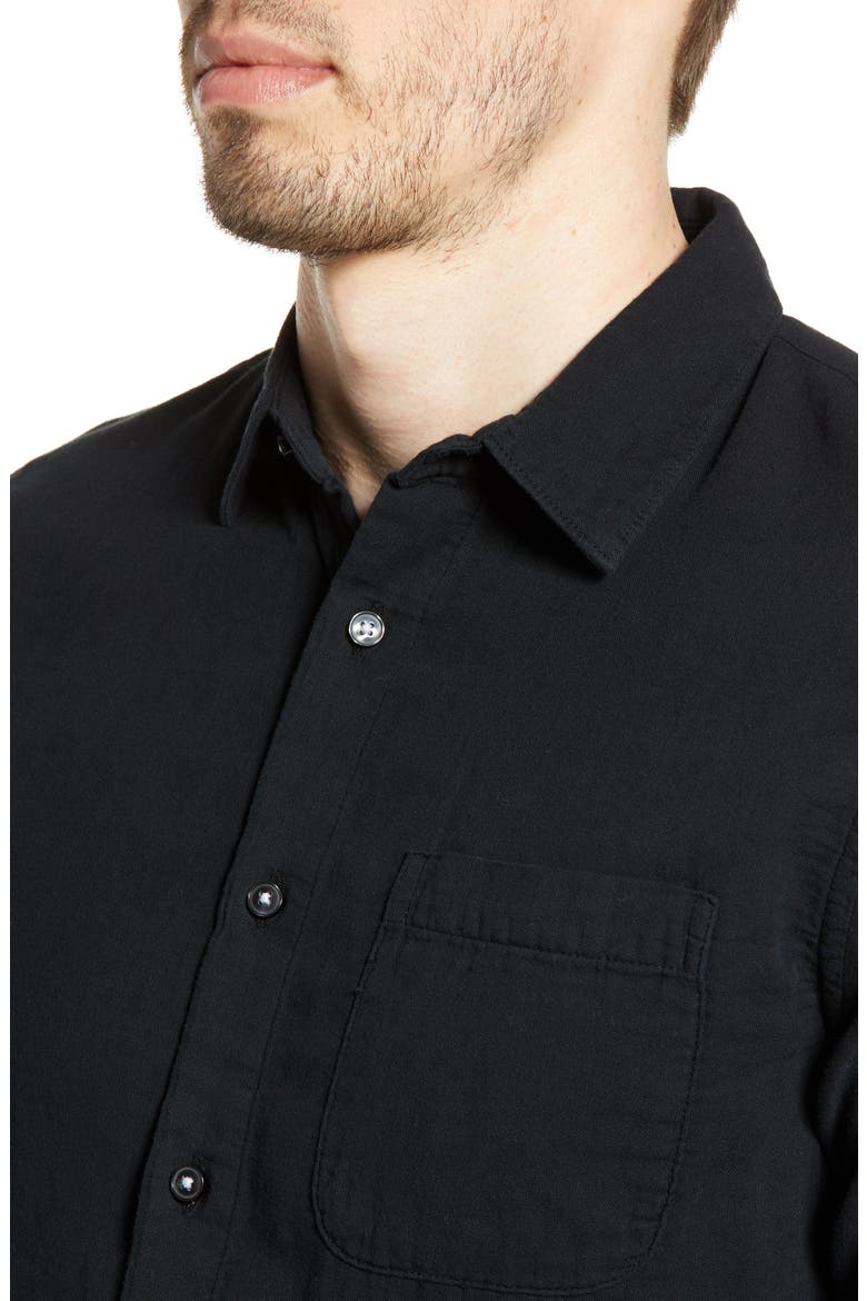KATO The Ripper Organic Cotton Gauze Button-Up Shirt, Alternate, color, BLACK