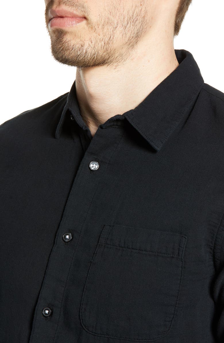 HIROSHI KATO KATO The Ripper Organic Cotton Gauze Button-Up Shirt, Alternate, color, Black