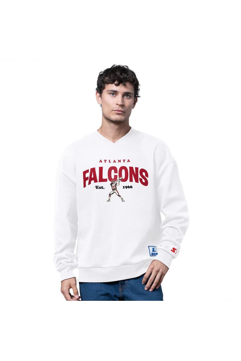 Men's Starter White Atlanta Falcons 1966 Throwback Collection Sweatshirt, Main, color, White