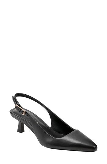 Marc Fisher Ltd Kory Pointed Toe Kitten Heel Pump In Black