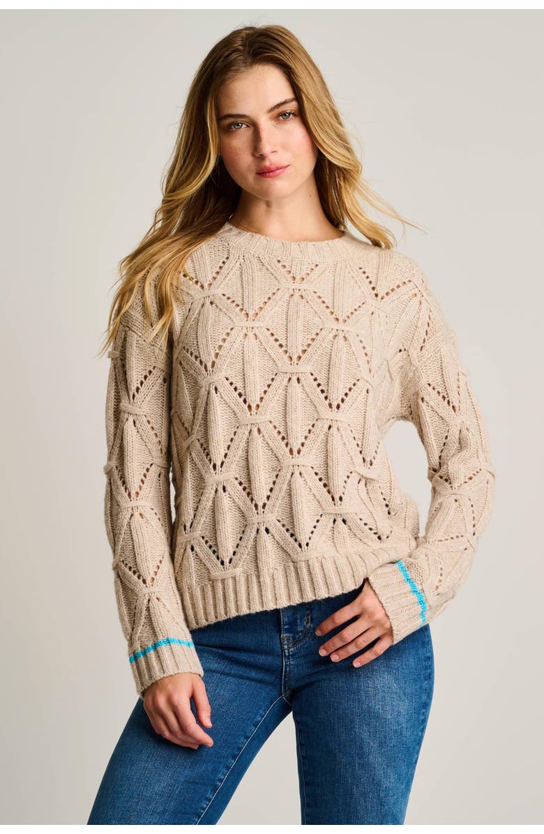 Lisa Todd Cable Crew Sweater, Main, color, Oatmeal