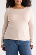 Renee C Long Sleeve Ribbed Top