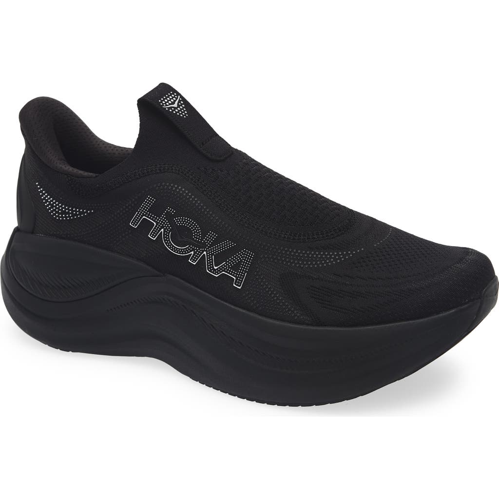 Hoka Skyward Laceless Recovery Sneaker In Black