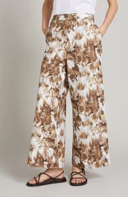 MM by Max Mara Pelota Floral Wide Leg Cotton Pants