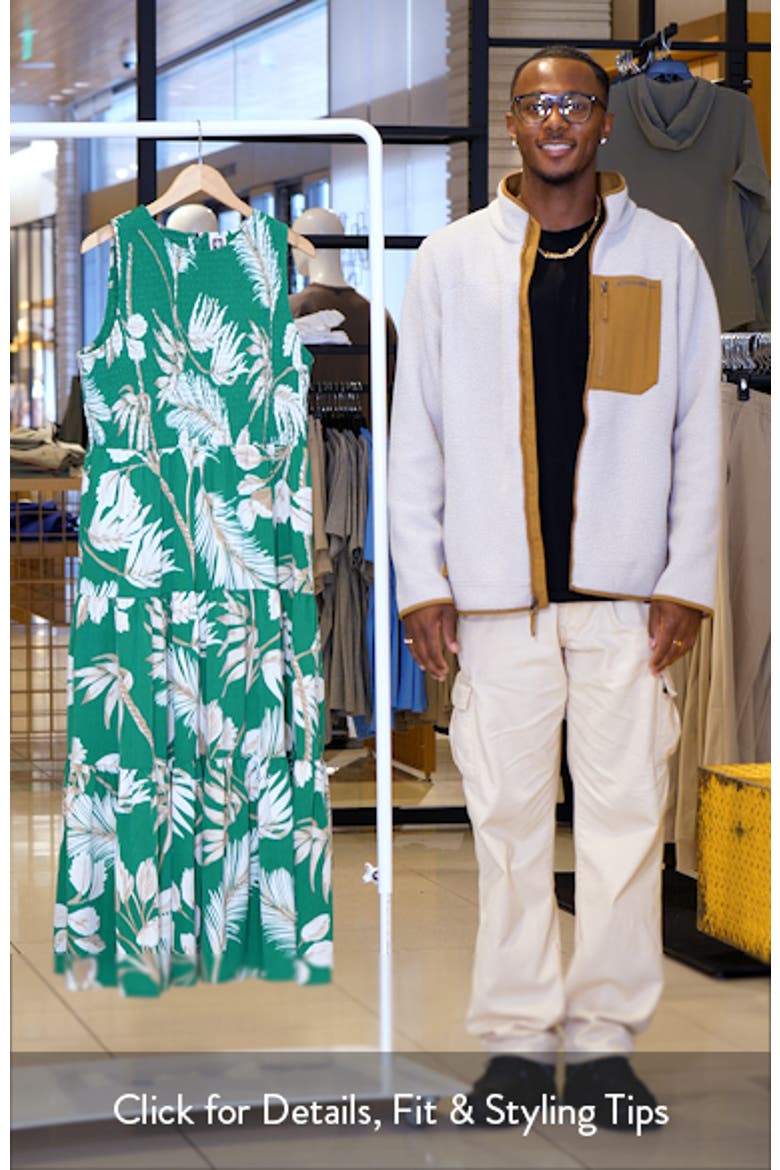 Palm Print Smocked Tiered Maxi Dress video