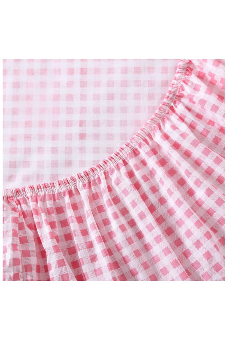 Gingham Plaid 200 Thread Count Cotton Percale Sheet Set, Alternate, color, BRIGHT PINK