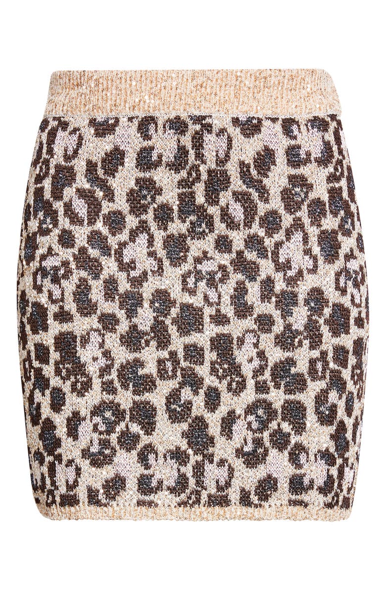 Missoni Animal Jacquard Sequin Sweater Skirt, Alternate, color, Beige Base
