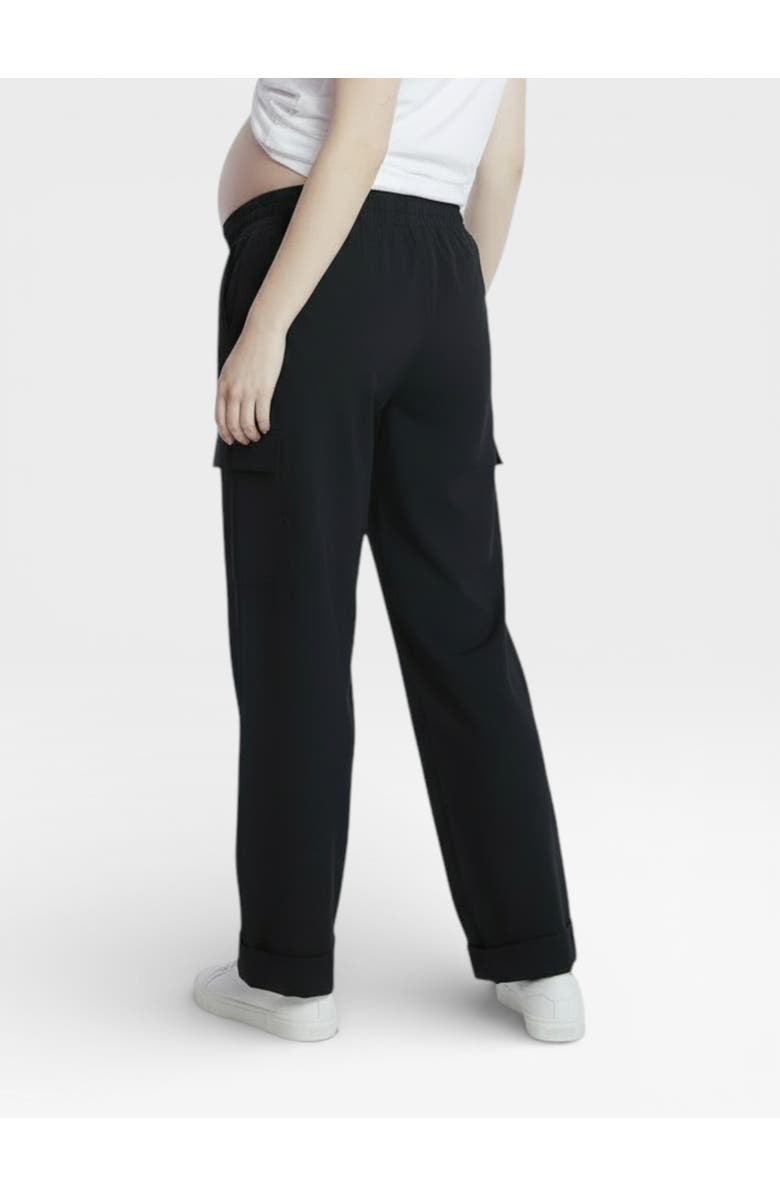MOTHERHOOD MATERNITY Under the Belly Utility Cargo Relaxed Fit Pant, Alternate, color, Black
