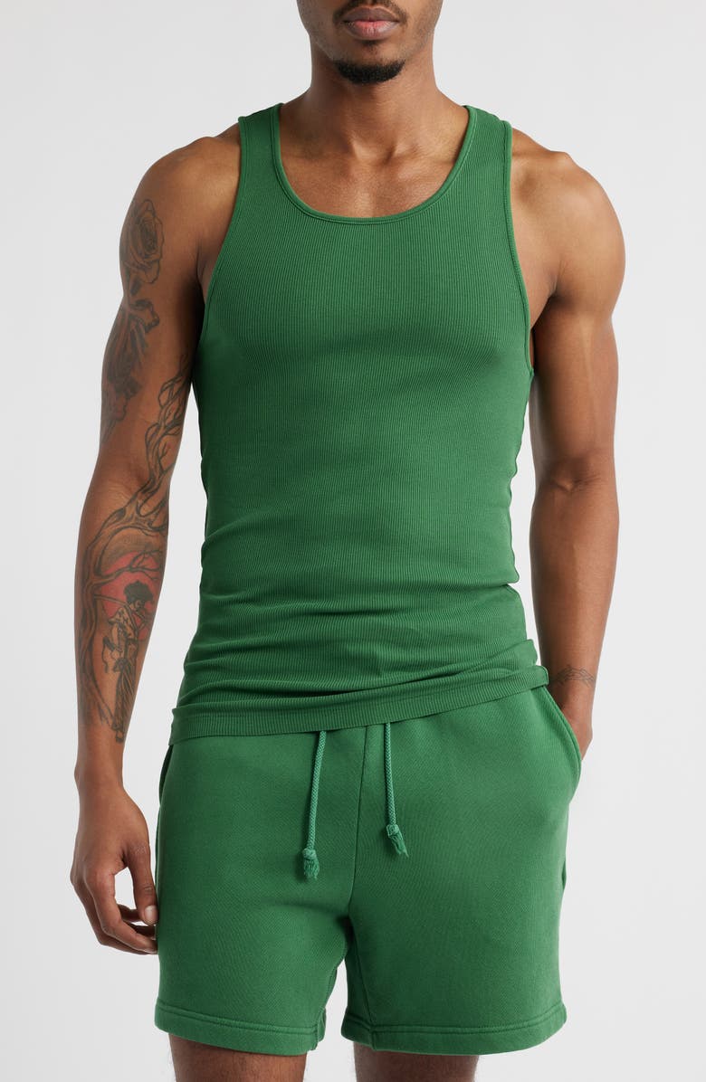 Elwood Malibu Cotton Rib Tank, Main, color, Vintage Forest