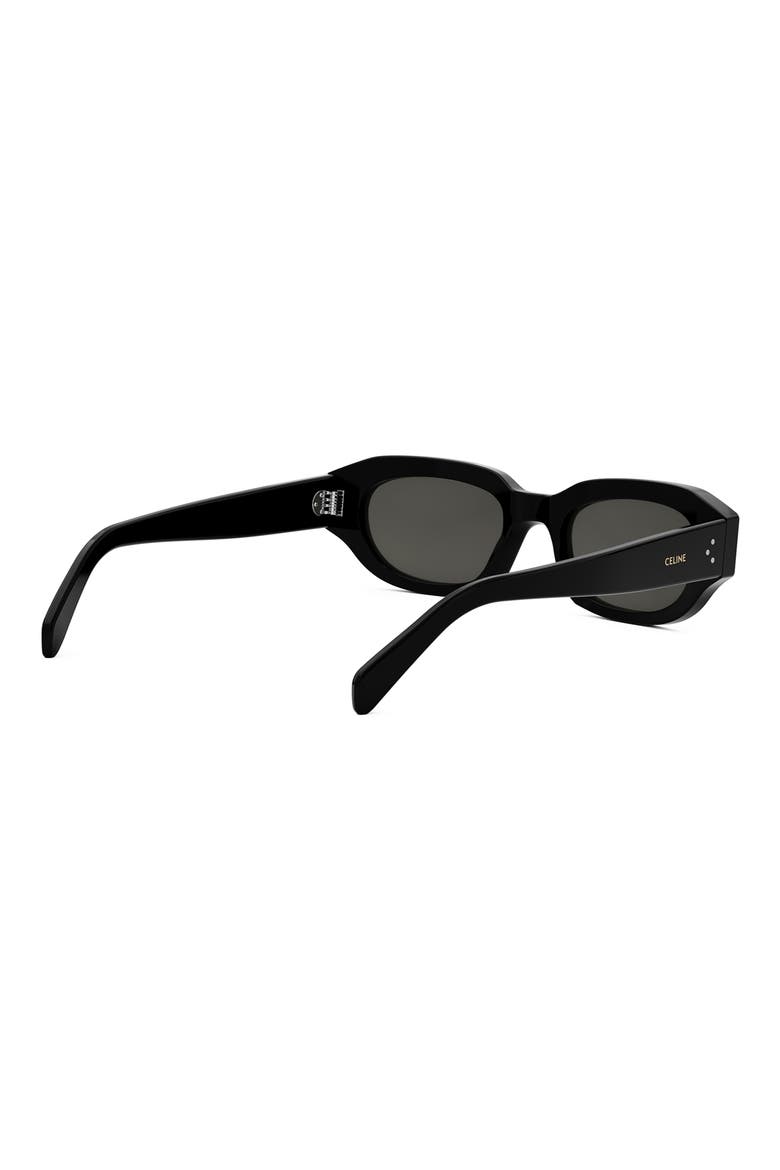 Bold 3 Dots 54mm Geometric Sunglasses, Alternate, color, SHINY BLACK / SMOKE