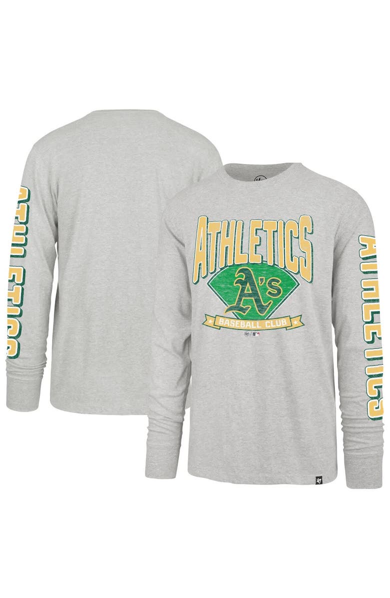 '47 Men's '47 Gray Athletics Fair Ball Franklin Long Sleeve T-Shirt, Main, color, Gray