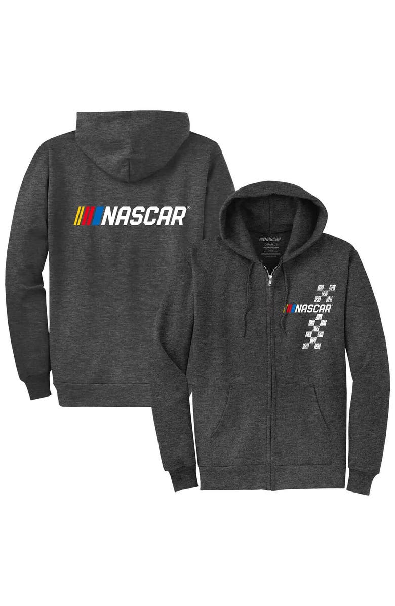 NASCAR Men's NASCAR Heather Charcoal Full-Zip Hoodie, Main, color, Heather Charcoal
