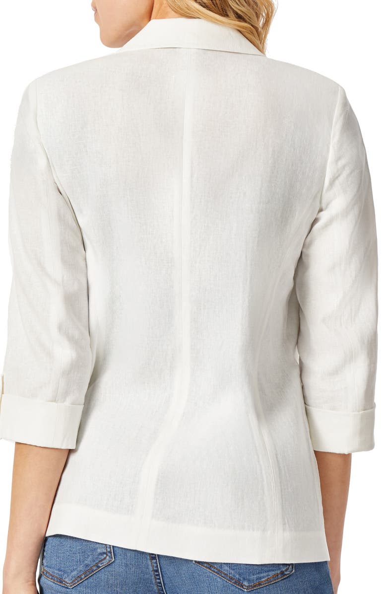 Jones New York Patch Pocket Linen Blend Jacket, Alternate, color,